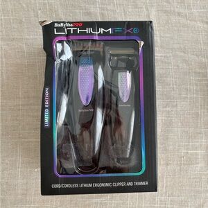 BaBylissPRO LithiumFX Clipper and Trimmer Set - Black and Purple